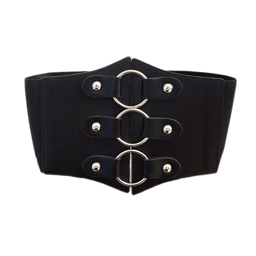 Waist Belt Women` Casual Elastic Imitation Leather Fashion Corset Belt