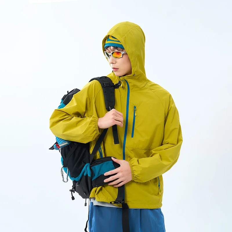 Lightweight Hooded Hiking Windbreaker Jacket for Trail Wear