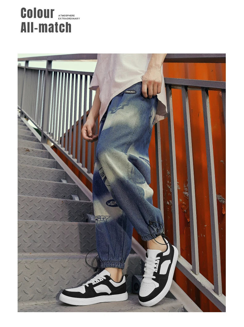 Description Picture 2 of itemMen's fashion color matching skateboard shoes, wear light sports shoes, comfortable breathable lace-up sports shoes, suitable fo