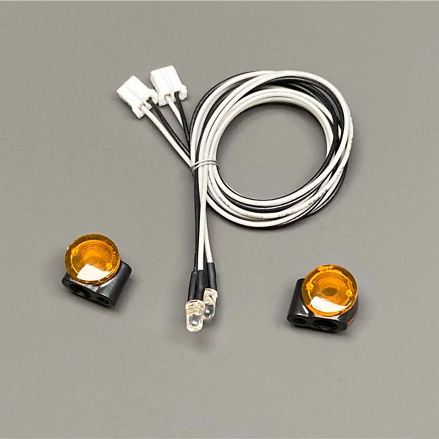 Ersatzteil LED 2,2–3 V Markierungslampe Kunststoff-Scheinwerfer 1 Paar für DIY TAMIYAYA 1:14 RC Traktor LKW Modell Kipper Autozubehör – Detail 3