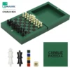 TUNJILOOL Mini Portable Chess Board Set Folding Wooden LUDO Chess Checkers Games For Kid And Adults Travel Camping Toy 1