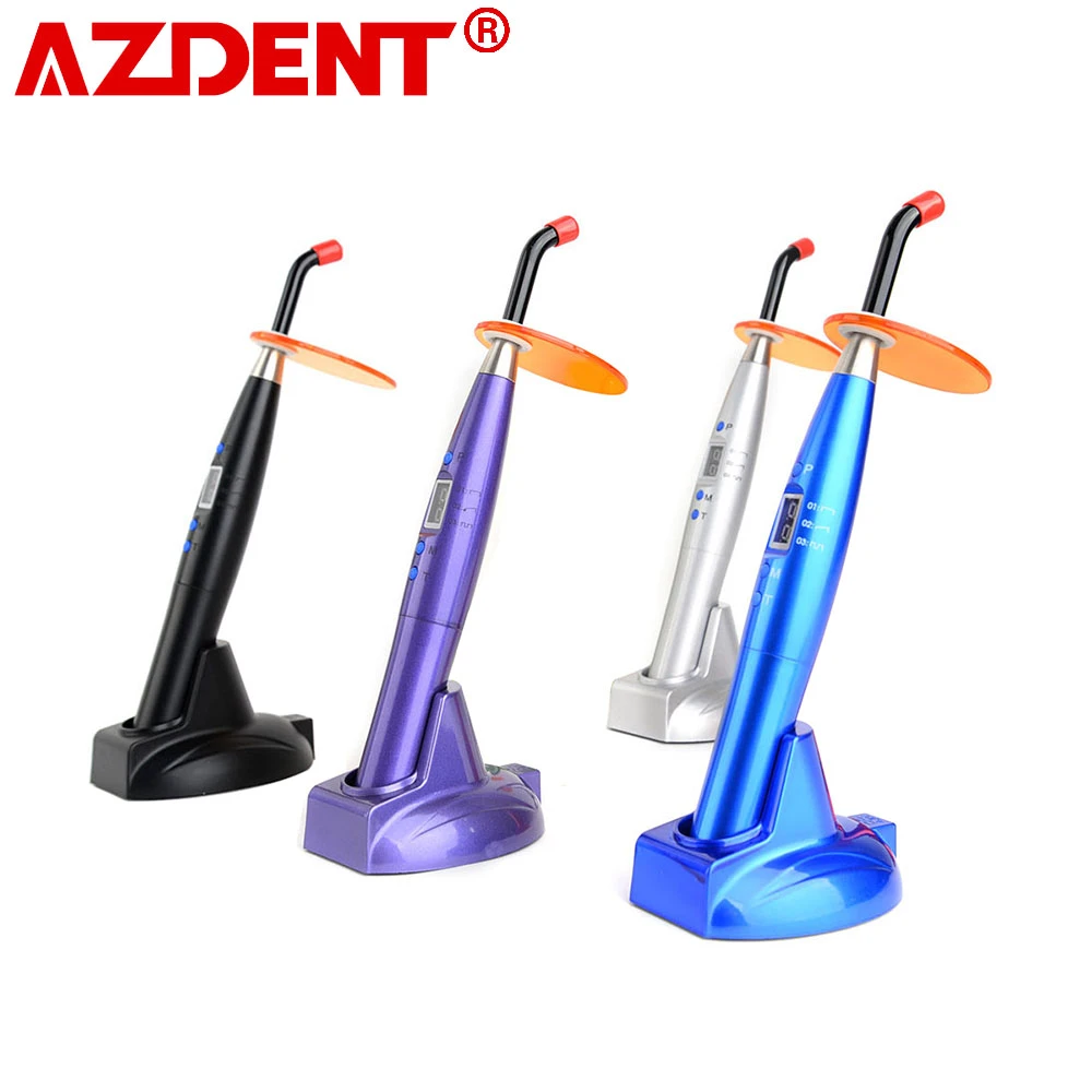 AZDENT Dental Colorful LED Curing Light Wireless Cure Lamp Machine 5W≥1200mw/c㎡ Wavelength 440