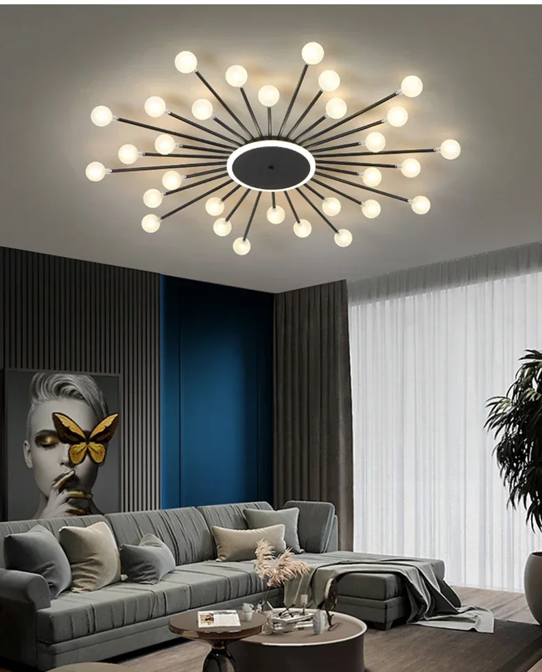 Description Picture 2 of itemModern Glass Ceiling LED Chandeliers Lighting Chandelier for Living Room Bedroom Kitchen Led Light Indoor Lamp Fixture Lights
