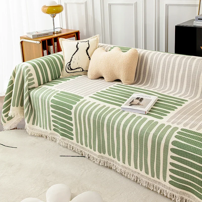 Tassel Sofa Cover Universal Couch Towel Dust Proof Sofa Cushion Cover Anti-cat Scratch Protection Cover Sofa Blanket Carpet 3