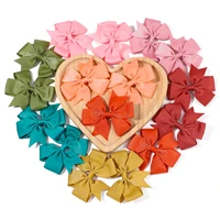 20pcs/set Sweet Random Candy Color Bow Hair Clip for Baby Girls Cute Ribbon Hairpin Kids Headwear Kids Hair Accessories Gifts 2