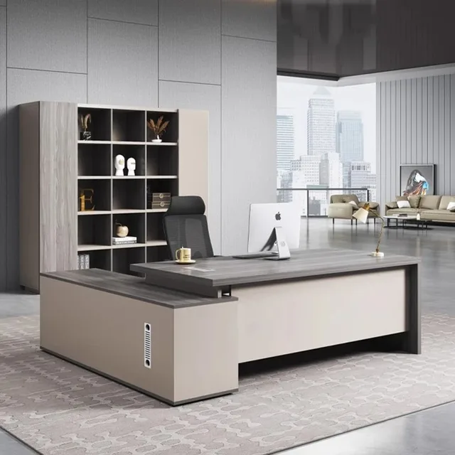 Luxury Minimalist Computer Desks L Shaped Desktop Simple Storage Office Table Interior Seating Mesa Plegable Office Furniture