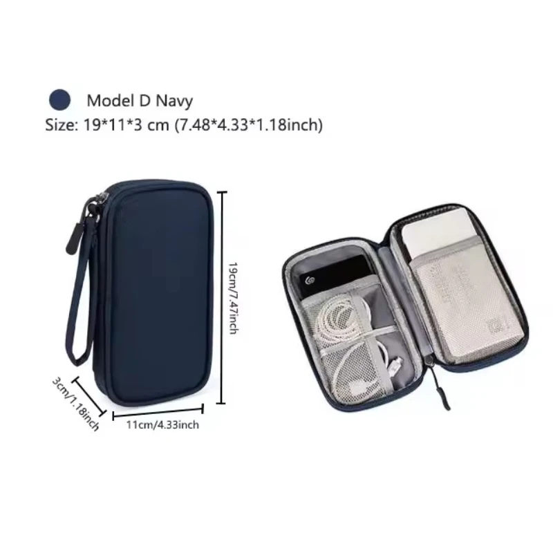 Portable Cable Organizer Waterproof Storage Bag for Power Bank Digital Cable Case Earphone Oxford Cloth Earphone Holder Case