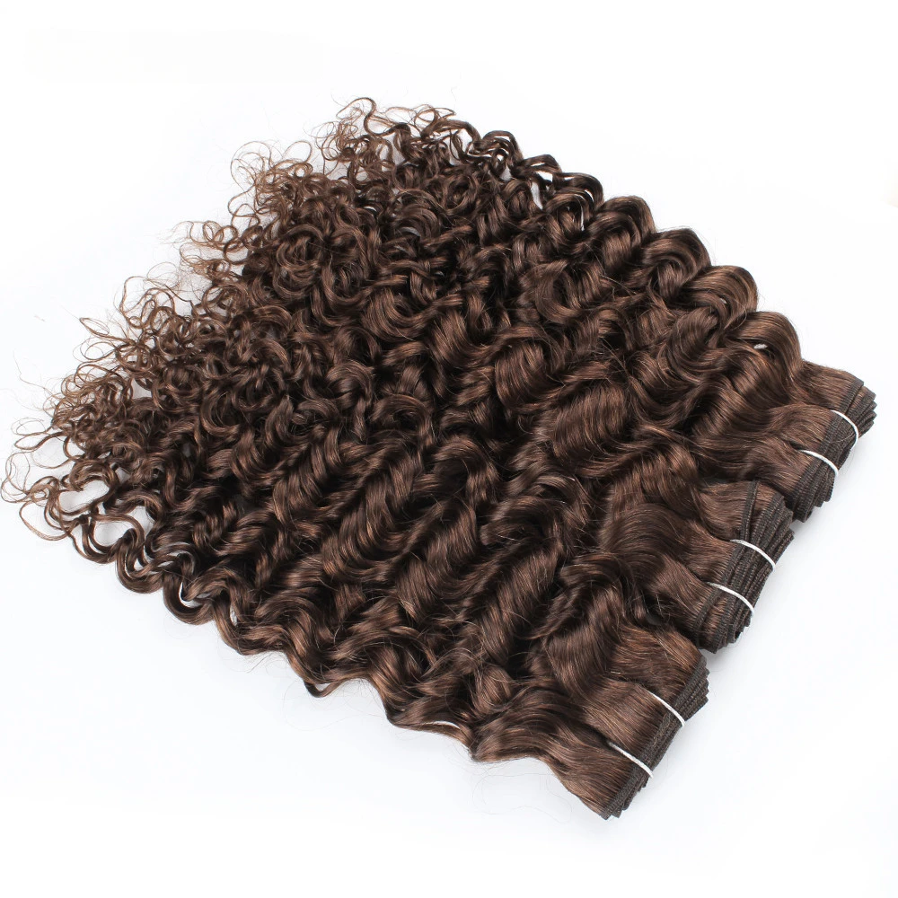 2/3 Bundles Chocolate Brown Water Wave Remy Human Hair Weave Extensions 10-24 inch Quality Soft No Tangle MOGUL HAIR human hair extensions,human hair bundles
