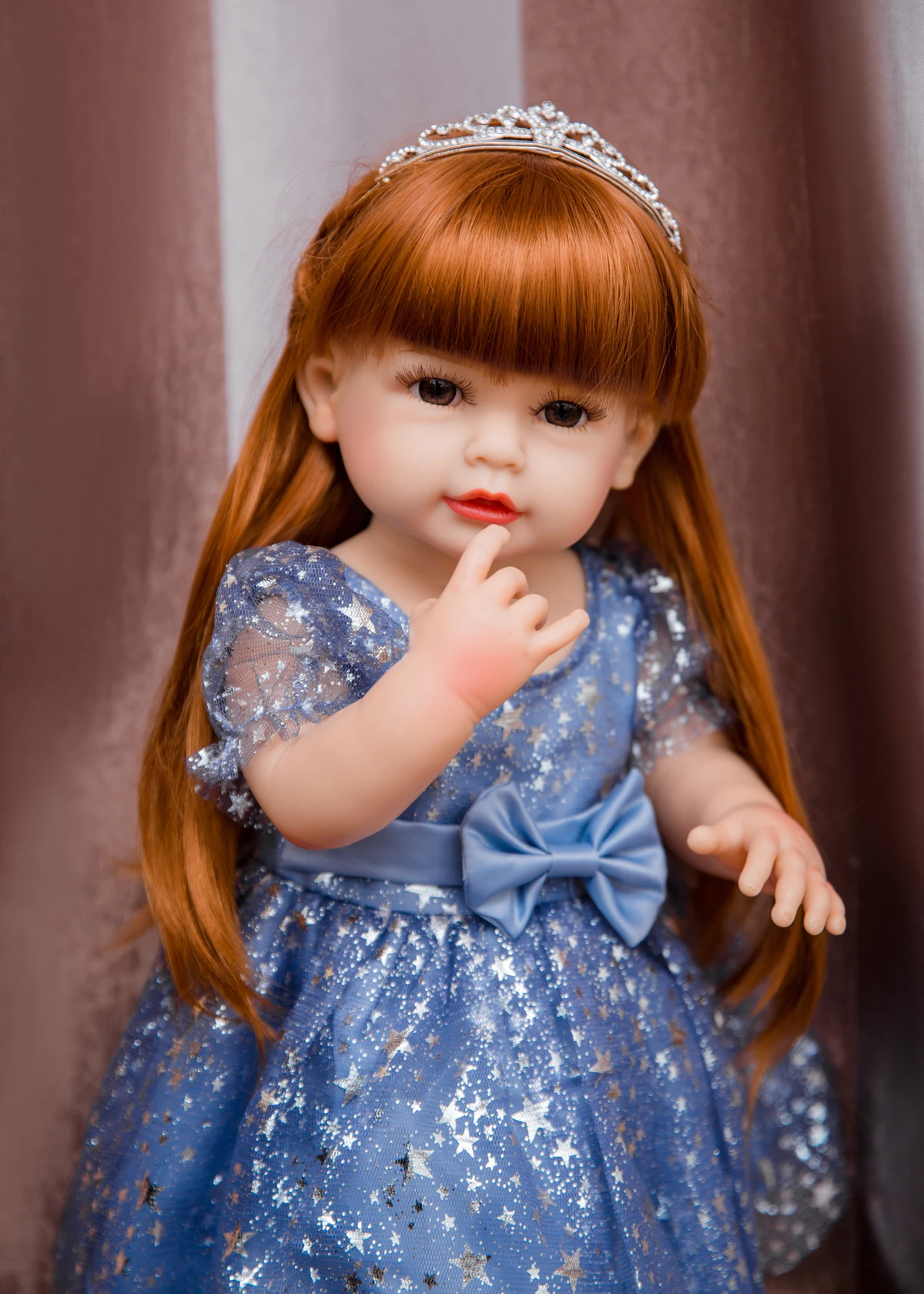 Wholesale And Retail Reborn Doll 22 inch Princess Doll Blue Starry Sky Skirt Birthday Gift Box Packaging images - 6