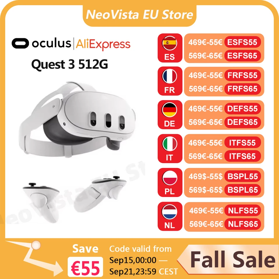 Oculus Quest 3 512G/ 128GVR All-IN-ONE Headset With