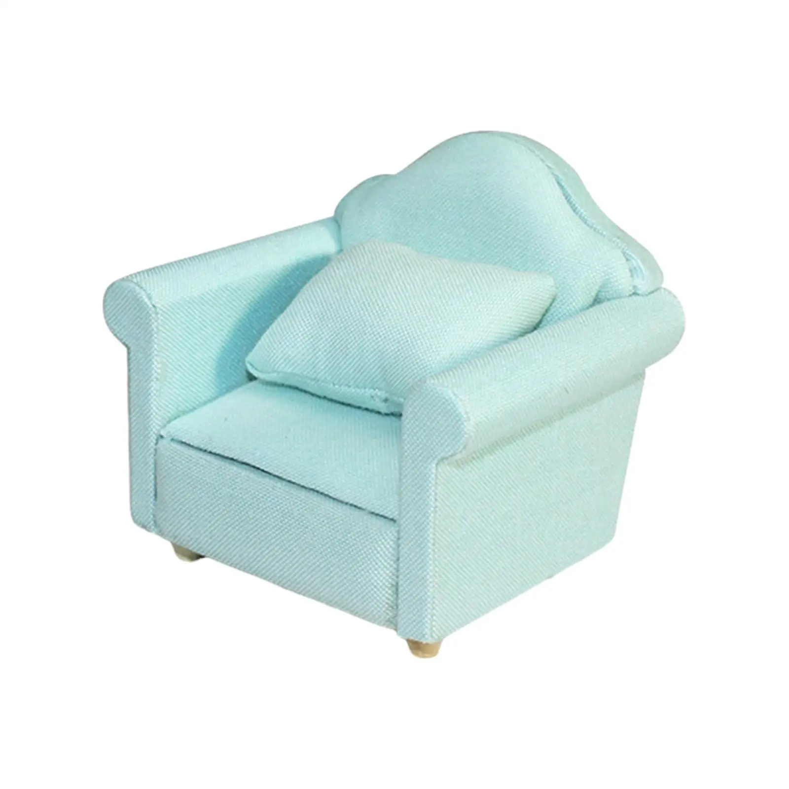 

Dollhouse Couch 1/12 Scale Simulation Upholstered recliner Miniature Home Decor Furniture Scene Model for Kids Kids Pretend Play