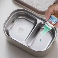 Boîte à déjeuner chauffée électrique, prise ue US, chauffe-aliments pour repas, 220V 110V 1L, voyage, travail en plein air, récipient chauffant pour aliments, ensemble en acier inoxydable 5