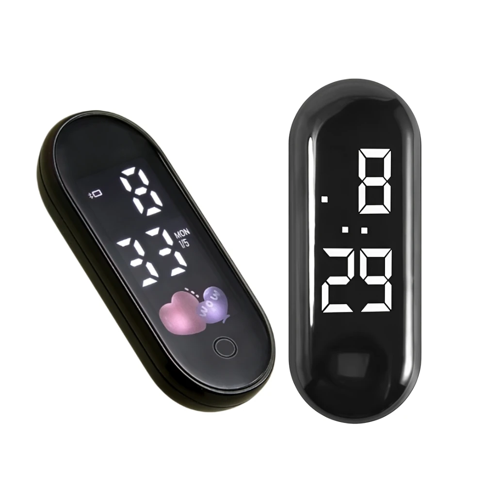빛나는 LED 디지털 시계 방수 접착식 미니 시간 시계 자동차 오토바이 대시보드 장식 액세서리