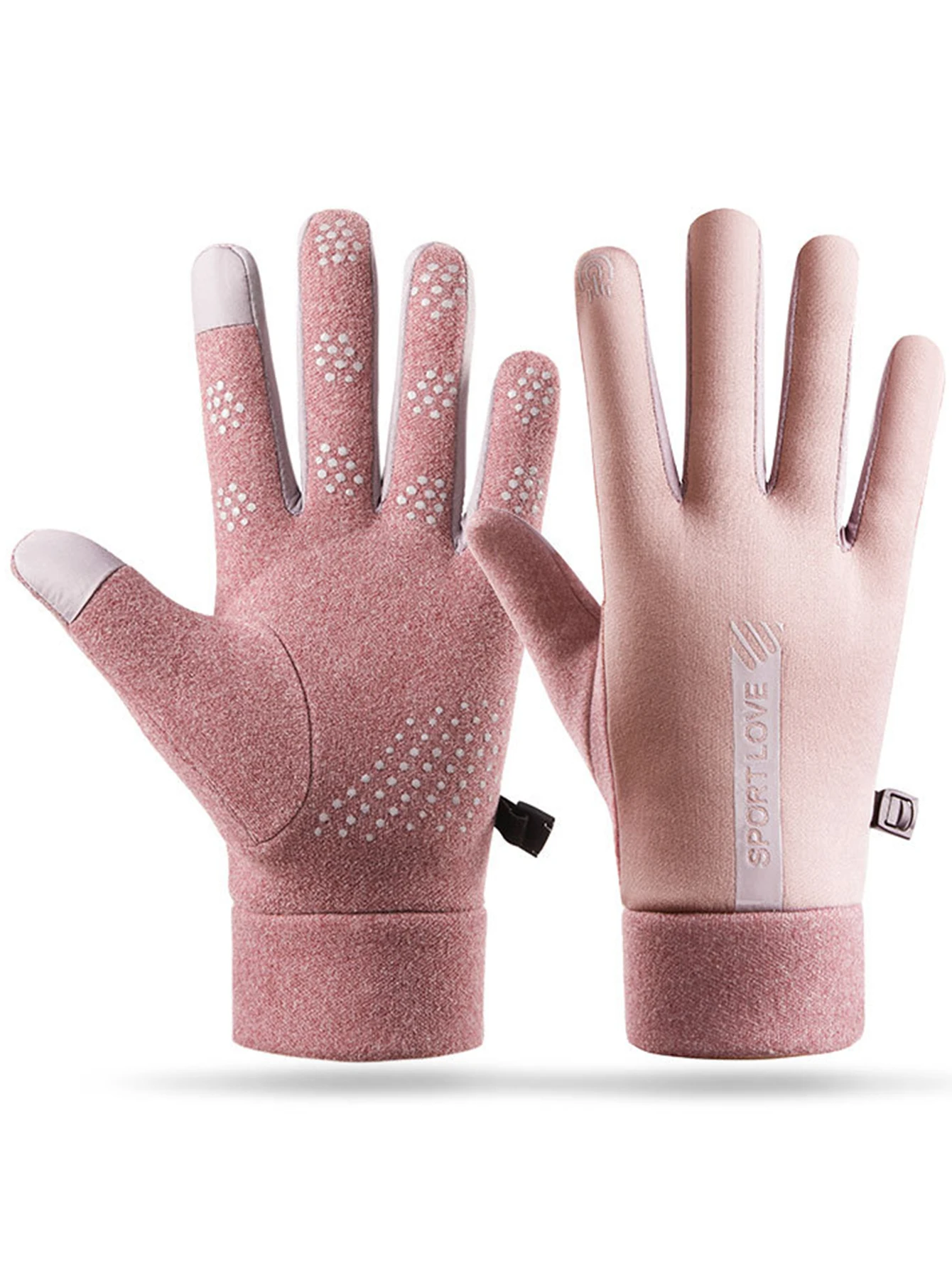 Cycling Gloves Womens Autumn and Winter Sports Warm Gloves Waterproof and Anti Slip Wind Cold Resistant Outdoor Activity