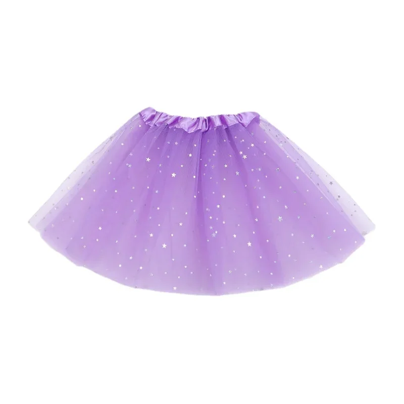 Girls Tulle Star Short Tutu skirt Kids Glitter Dance Skirts For Girl Sequin 3 Layers Tulle Toddler Pettiskirt Child Chiffon 2-8 children skirts
