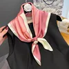 Cherry Blossom Pink Square Scarf Neck Silk Scarves Women Spring Autumn Wrap Hair Strap Bandannas Hijabs Ladies Decorative Shawl 2