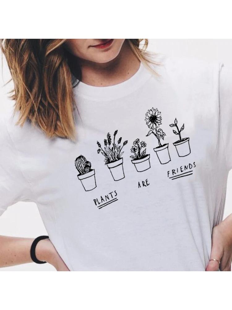 

VEGAN Cute Plants Are Friends T Shirt Top Women Hipster Tumblr Funny Cute Cool Kawaii Clothing Summer Short Sleeve Tshirts