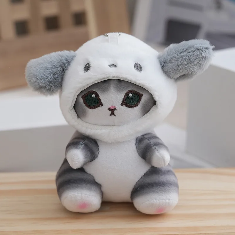 Wholesale 24pcs/lot 14cm Shark Kuromi Plush Keyring Toys Stuffed Shark Fried Shrimp Cat Animal Dolls Pendants key Chain gifts 3