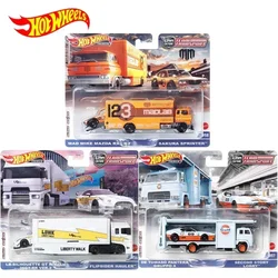 Original Hot Wheels Premium Car Culture Team Transport Kids Toys for Boys 1/64 Diecast Nissan GTR Tomaso Pantera Sakura Sprinter