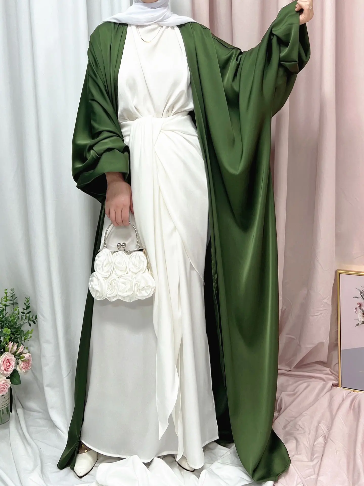 army green abaya
