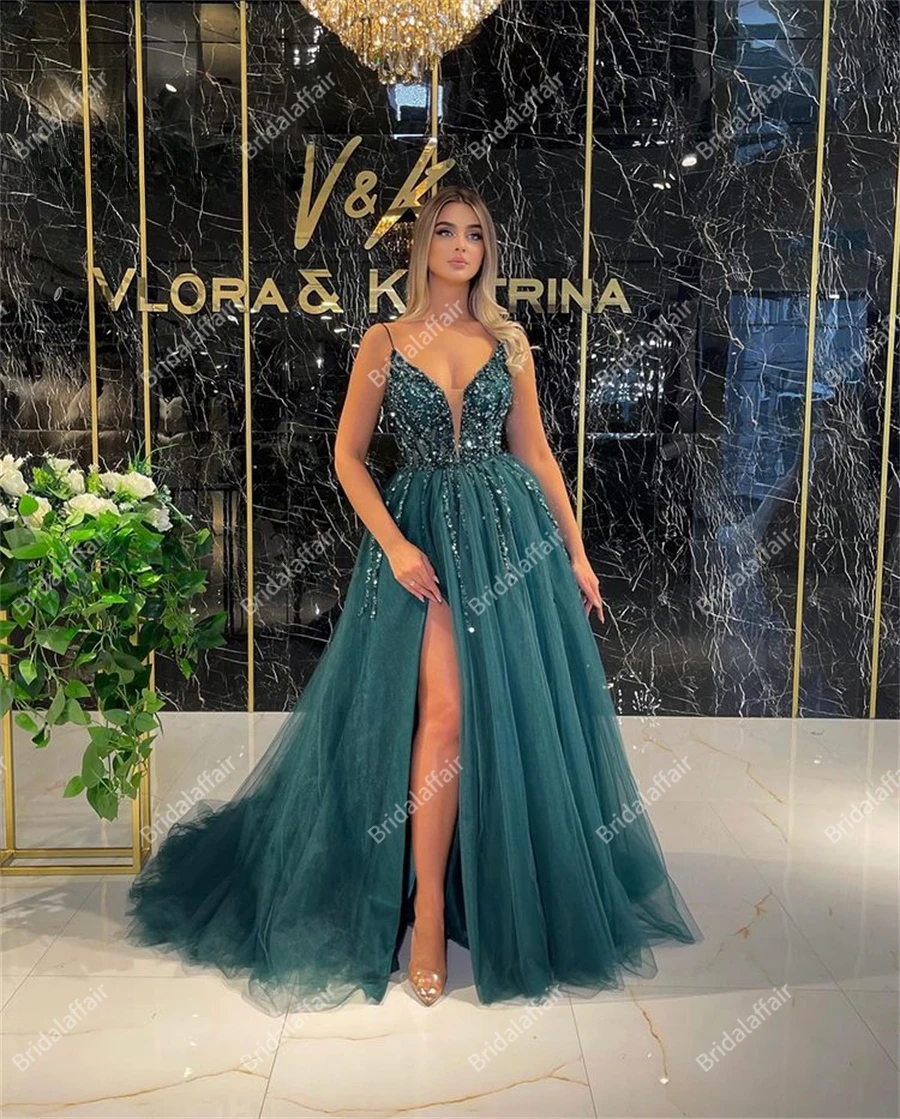 Red Ball Gown Formal Evening Dresses 2022 Women Elegant Robe De Soiree Long  Sleeves Satin Lace Appliques Prom Long Maxi Dress - AliExpress