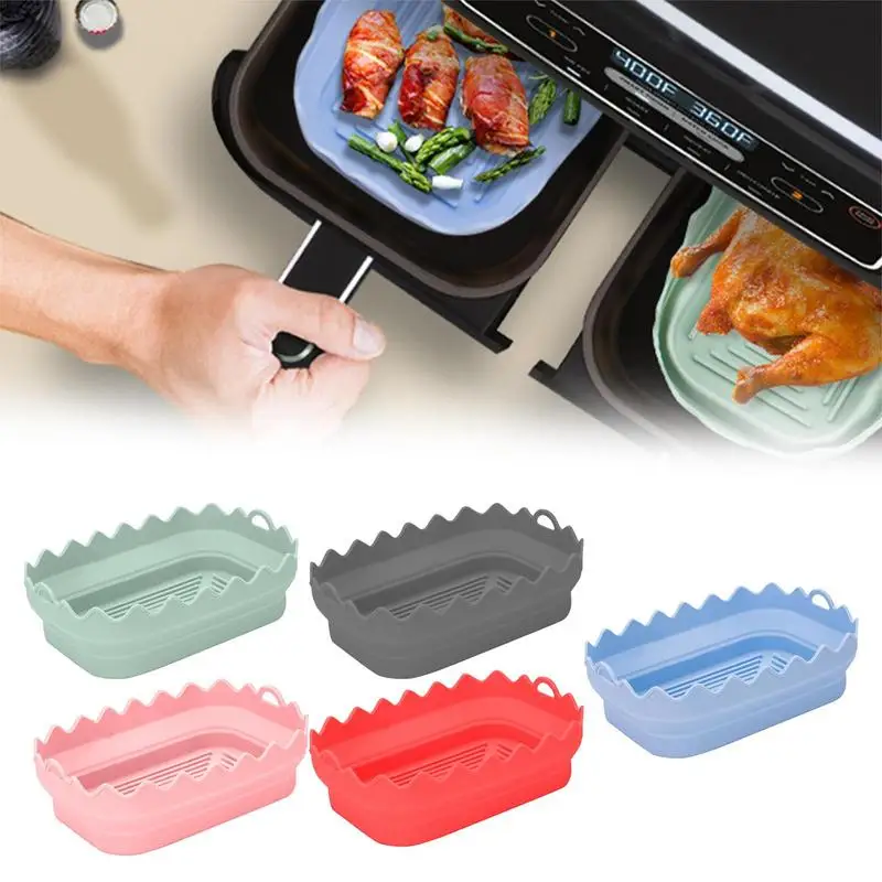

Silicone Air Fryer Liners Baking Pan Oven Basket Pizza Fried Chicken Basket Baking Tray Non-Stick Pot Food Safe Accessories