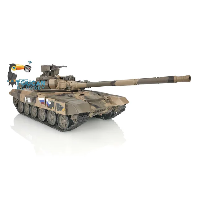 2.4Ghz Heng Long 1/16 RTR RC Tank 7.0 Plastic Ver Russia T90 3938 Model BB Gun IR Battle RC Model as Gift for Boys TH17842-SMT8 4