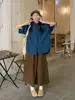 Loose ort Sve irt for plus Size Women 300 Pou Japanese Artistic Sle oulder Width Regular Summer Slimming Top