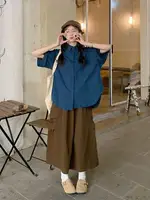 Loose ort Sve irt for plus Size Women 300 Pou Japanese Artistic Sle oulder Width Regular Summer Slimming Top