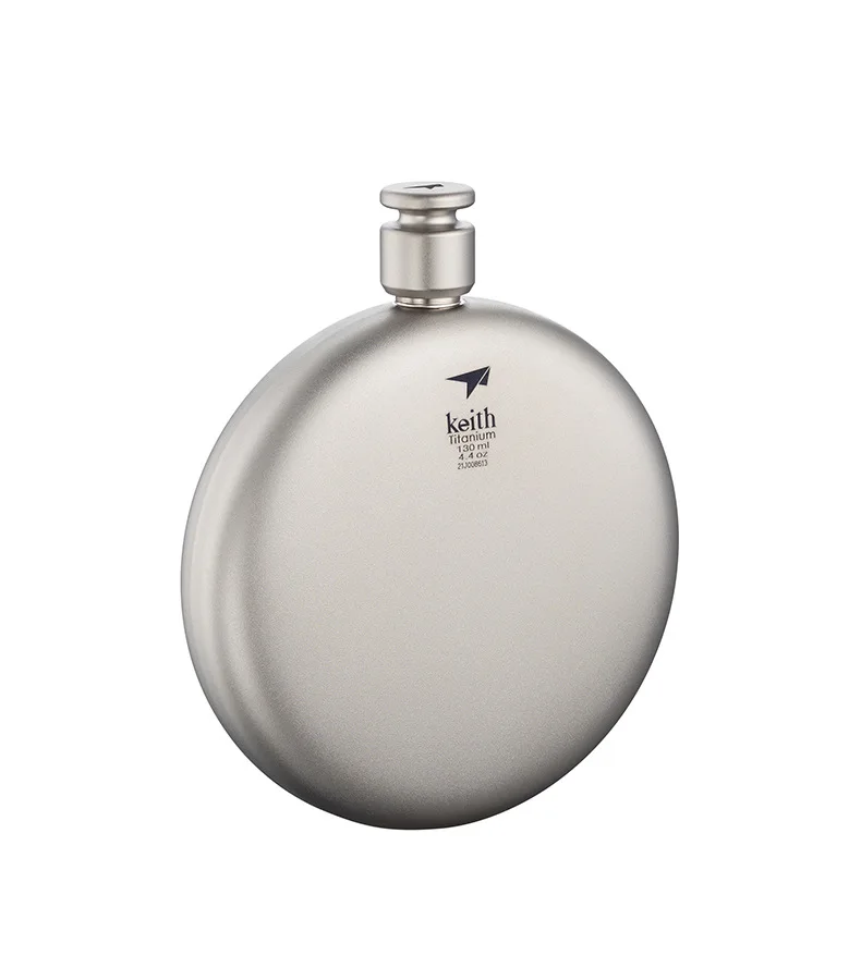 Keith 130 ml reiner Titanflasche, tragbare Flasche mit Lederbezug für Camping, Reisen, Ti9303, Geschenk für Männer und Frauen – Detail 10