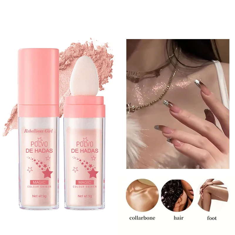 Iluminador De Hadas para mujer, Polvo De Hadas, brillo, sombra De contorno, iluminador para cara y cuerpo, maquillaje brillante