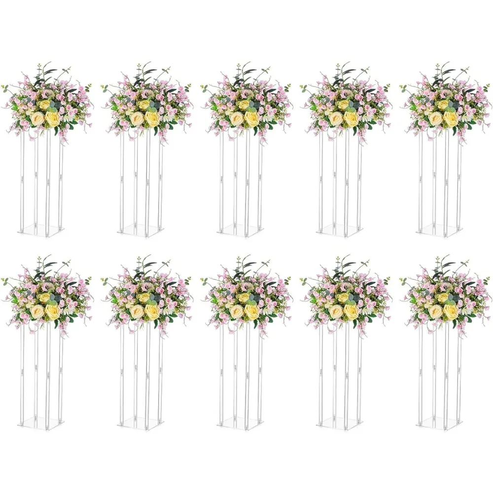 

10 Pcs 23.6 Inch Tall Flower Vase Flowers Stand for Party Tables DecorationsTable Geometric Centerpiece Stands Wedding Weddings