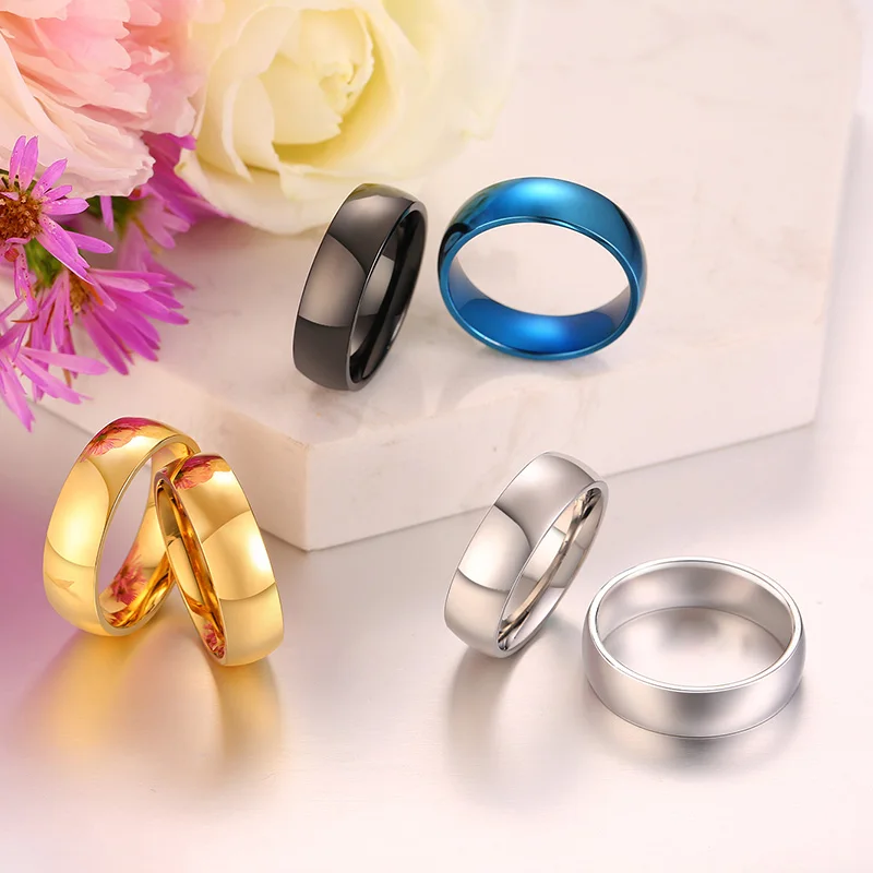 Vnox Classic Wedding Ring for Men Women Stainless Steel Finger