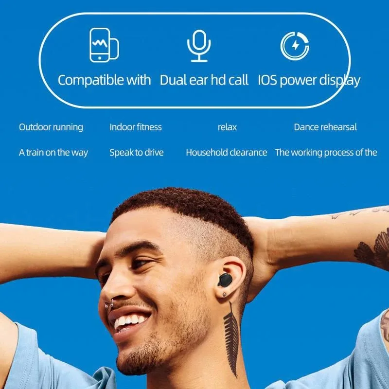 Wireless Bluetooth Headset A6S TWS Earbuds High Quality Noise Cancelling With Microphone Clear Calls Sports Waterproof Earbuds 6
