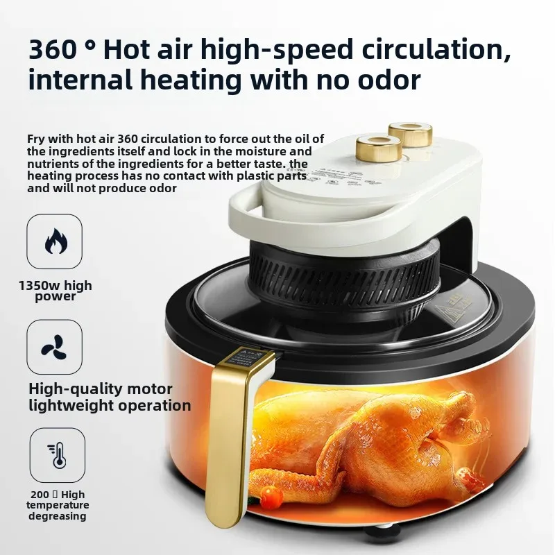 DaLong Visible Large Capacity 6.5L Air Fryer Home Automatic Multifunctional Oil-Free Transparent New Model Electric Deep Fryer