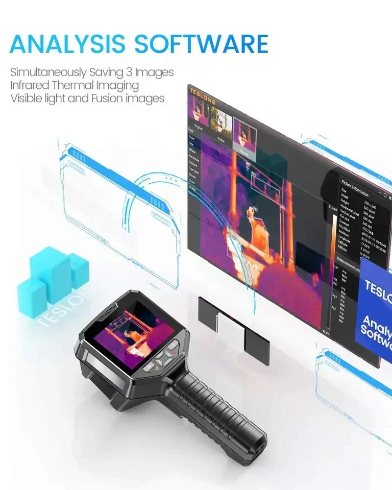 Thermal Imaging Camera 320x240 Wi-Fi Camera Detects Underfloor Heating Leaks 3.5" Highlight LCD Screen DP-22