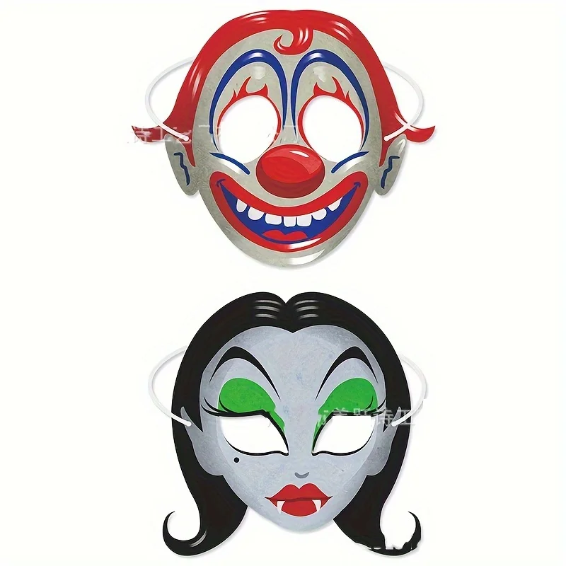 8Pcs Halloween Paper Masks Must-Have for Horror Theme Parties Masquerade Cosplay Eye Masks,party,cosplay