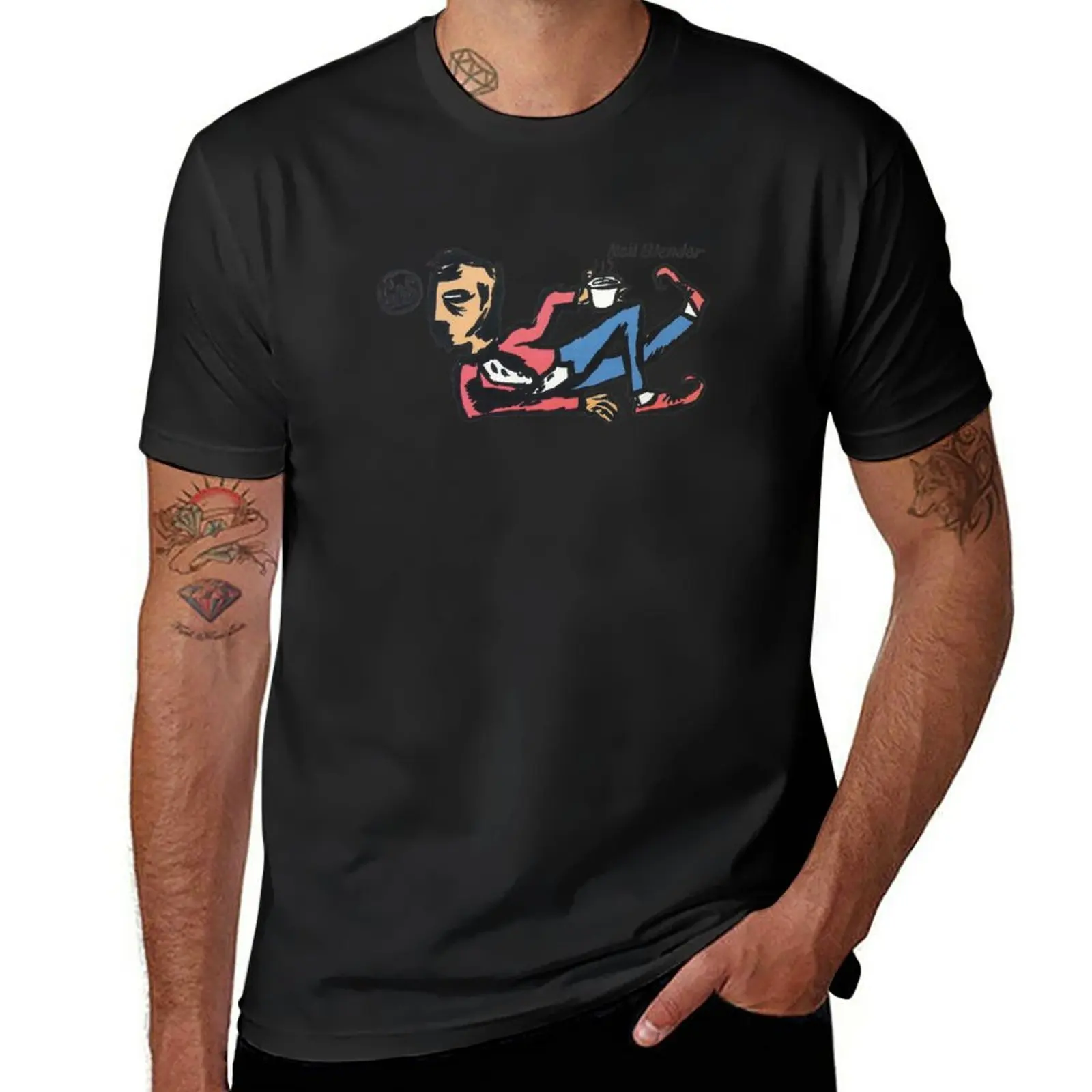 New Neil Blender Coffe Break, Gordon E Smith Skateboard T-Shirt Design T-Shirt Tees Mens Champion T-Shirt