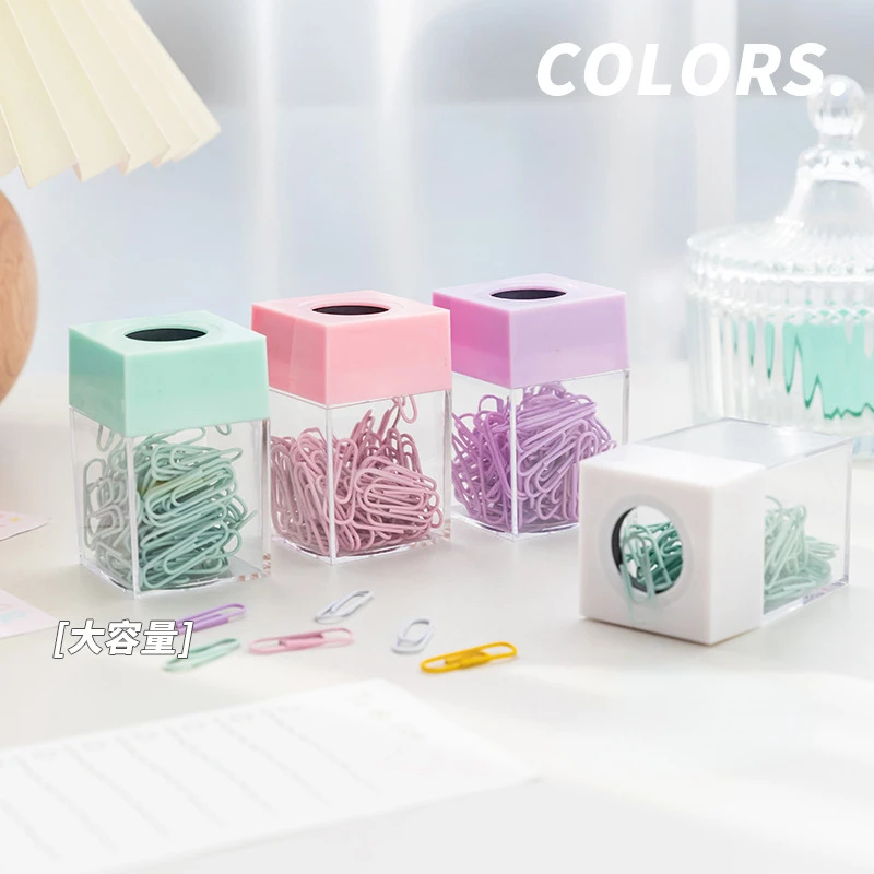 20pcs Creative Paper Clip Macaron Color Ins Paper Clip Storage