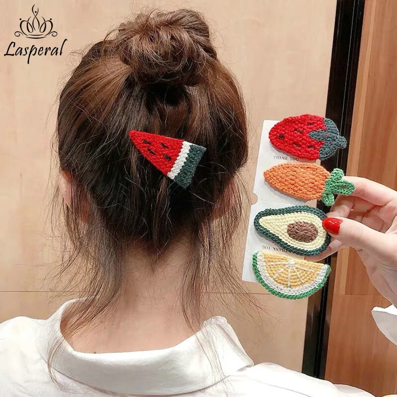 Fashion Animal Fruit Knit Hairpin Headdress Hair Clips Girl Kid Hair Accessories 