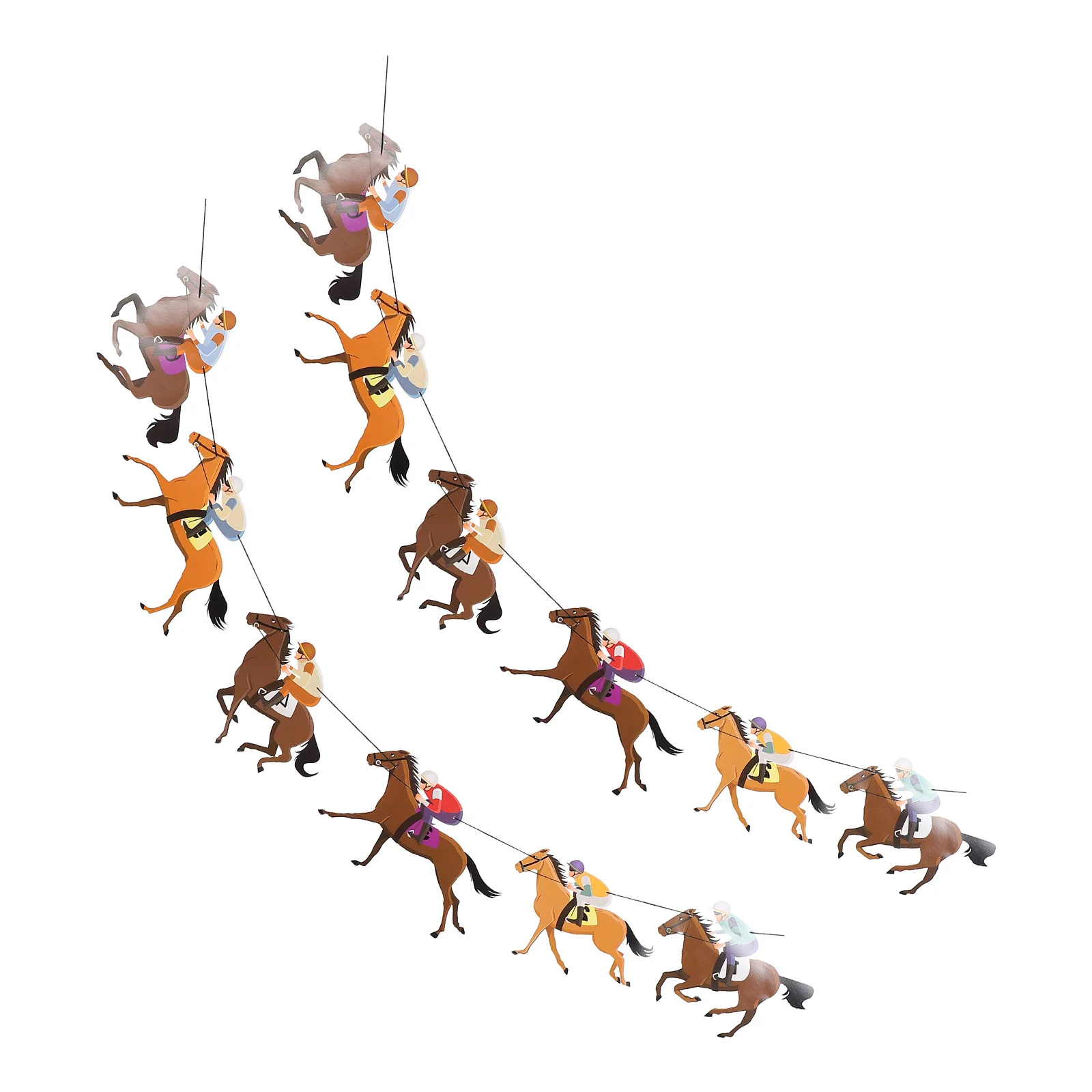 2Pcs Horse Racing Banner Creativo Streamer Garland Horse Racing Party Decoration
