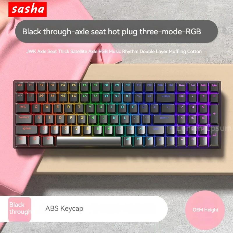 

WEIKAV WK100 Bluetooth Mechanical Keyboard Wireless Tri Mode Customized kit RGB Backlit Keyset Examination Hot plug ABS Gamer D