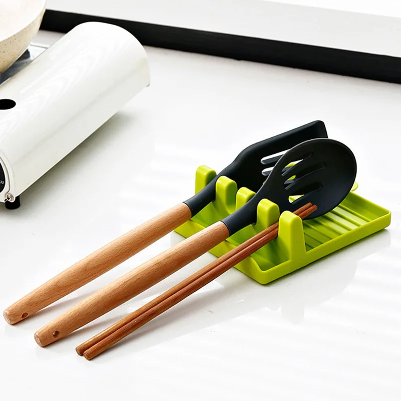 Kitchen Spoon Fork Spatula Holder Rack - Non-Slip Plastic Chopsticks Organizer Shelf Pad for Utensils Storage