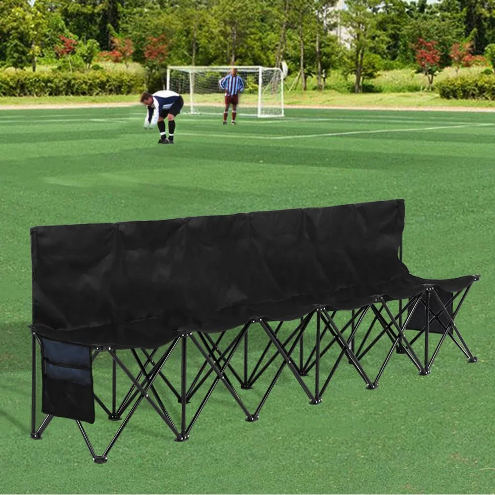 Outdoor Furniture 6 Seats Portable Folding Bench Sports Camping Black Bench Outdoor Furniture Garden Garden