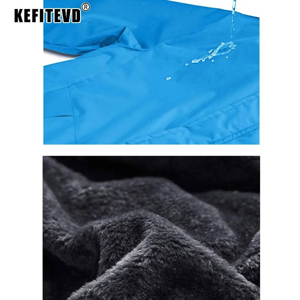 KEFITEVD Winter Ski Snowboard Warm Jacket Womens Waterproof Work Rain Jackets Outdoor Hiking Camping Outwear Coats Windbreaker