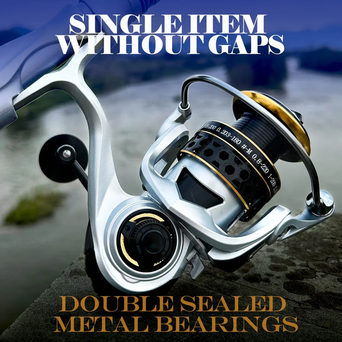 

Рыболовная катушка для спиннинга, 5 + 1 шарикоподшипник, макс. нагрузка 15 кг, двойные герметичные металлические подшипники, 5,2: 1