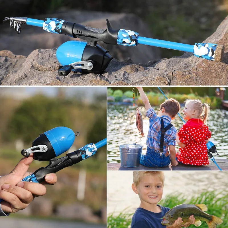 YONGZHI Kids Fishing Pole with Spincast Reel Telescopic Fishing