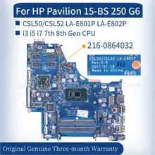 Placa base de ordenador portátil HP Pavilion 15-BS 250, LA-E801P, G6, i3, i5, i7, 7ª y 8ª generación, 216-0864032, DDR4, prueba de placa base