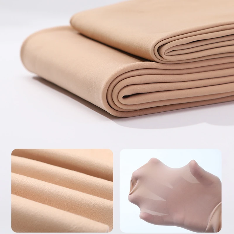New Pregnant Women Pants Winter Fleece Lined Leggings Warm Pantyhose Adjustable Abdomen Supporting Skin Color Skin 40-75kg