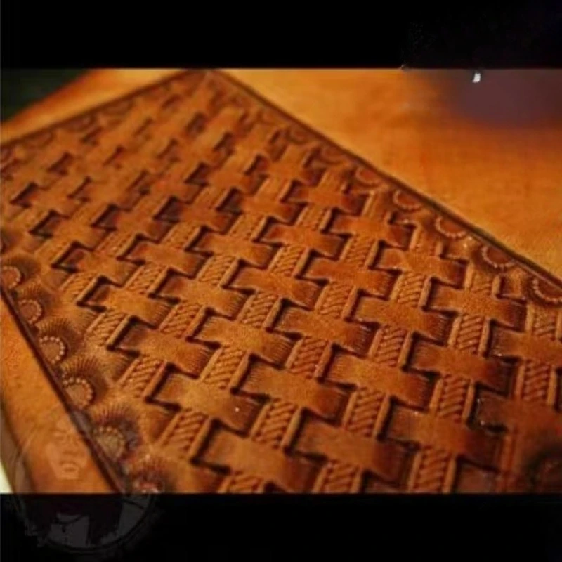 3D 직조 패턴 가죽 엠보싱 스탬프 도구, 알루미늄 합금 엠보싱 베지터블 태닝 가죽 프레싱 재료